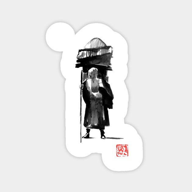 posing monk Sticker by pechane